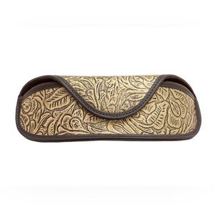 Myra leather sunglasses case tooled leather NWT